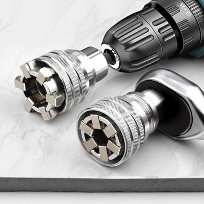 Universalhülse 3/8 Zoll 10-19 mm Einstellbarer Sechskant-Universalsteckschlüssel Drehmoment-Ratschenschlüsselkopf Schraubenschlüsselhülse Reparaturwerkzeug