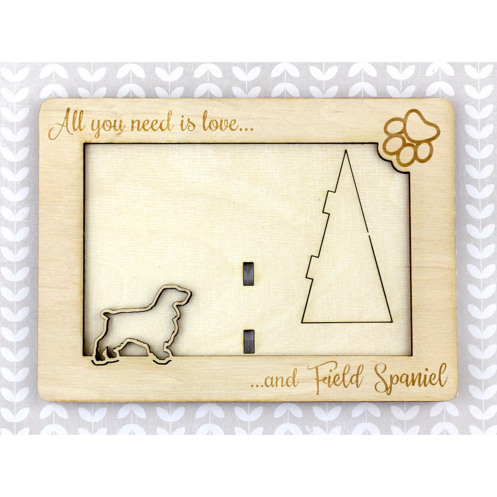 Field Spaniel - Photo frame, engraved wooden frame, a lovely gadget for the dog lover by Art-Dog