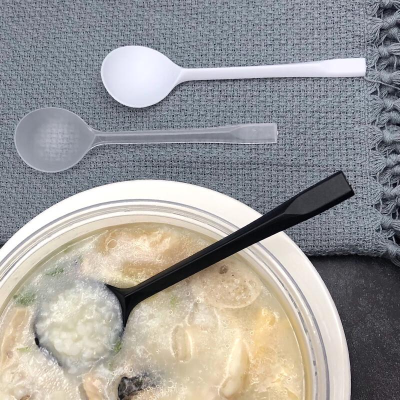 Shixun 15.5cm Black Individually Wrapped Plastic Dessert Spoons