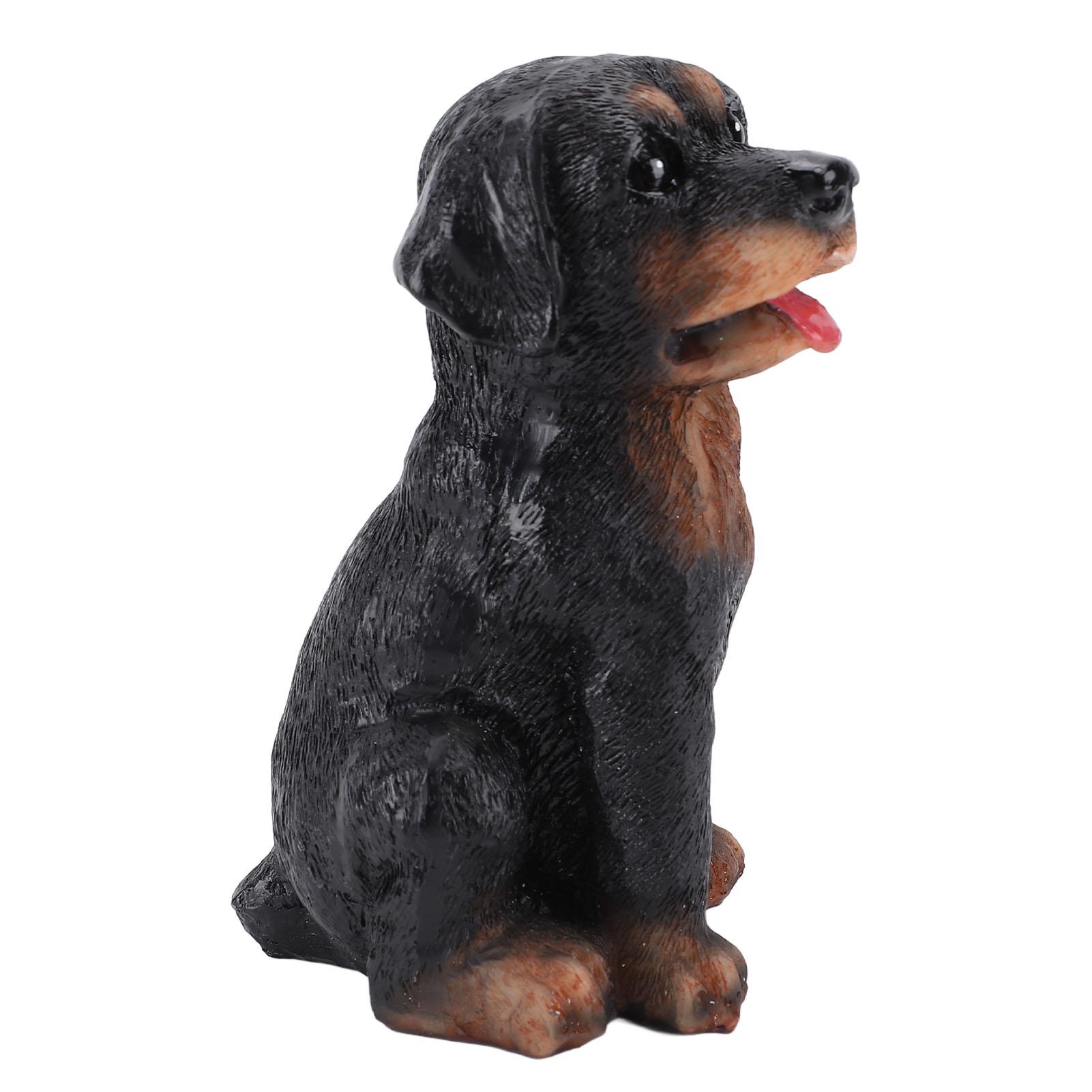 

Dog Desktop Ornament Resin Adorable Sitting Dog Figurine for Bedrooms Balconies Bookshelves Gift