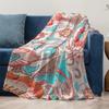 Floral paisley pattern Flannel printed blanket suitable for all seasons suitable for living room office sofa and travel