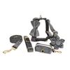 Dark Gray Velvet Pet Collar & Leash Set