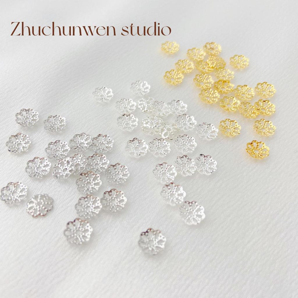18k Gold-Filled Hollow Flower Cup Bracelet & Jewelry Spacer Beads