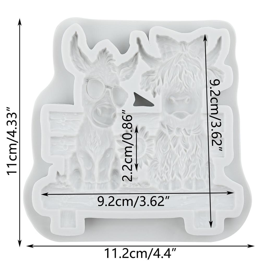 Yak Kuh Silikonformen Schottisches Hochlandrind Fondantform Kuchen Dekorationswerkzeuge Cupcake Topper Schokolade Süßigkeiten Basteln Gum Paste Polymer Clay