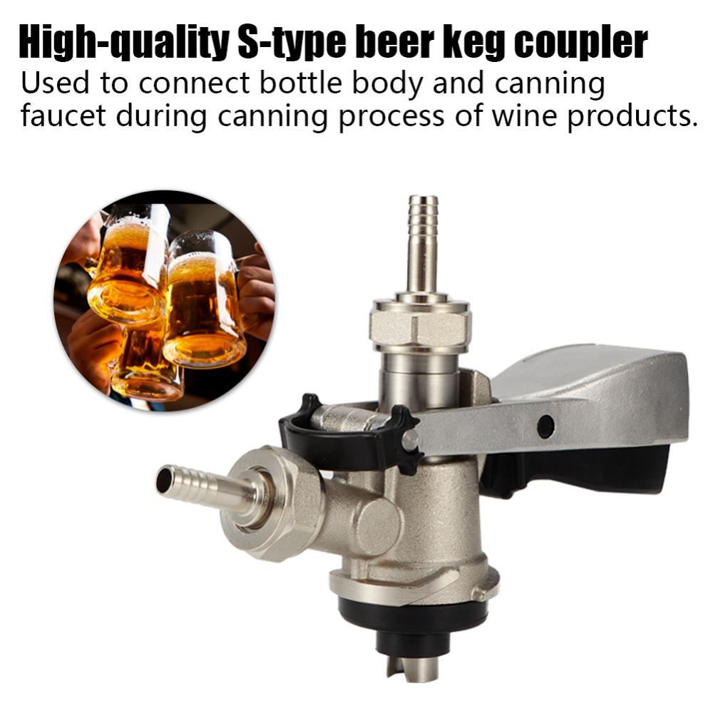 7 Piece G5/8 S Type Beer Keg Coupler Stainless Steel Keg Tap Coupler Beer Tap Dispenser  Pubs