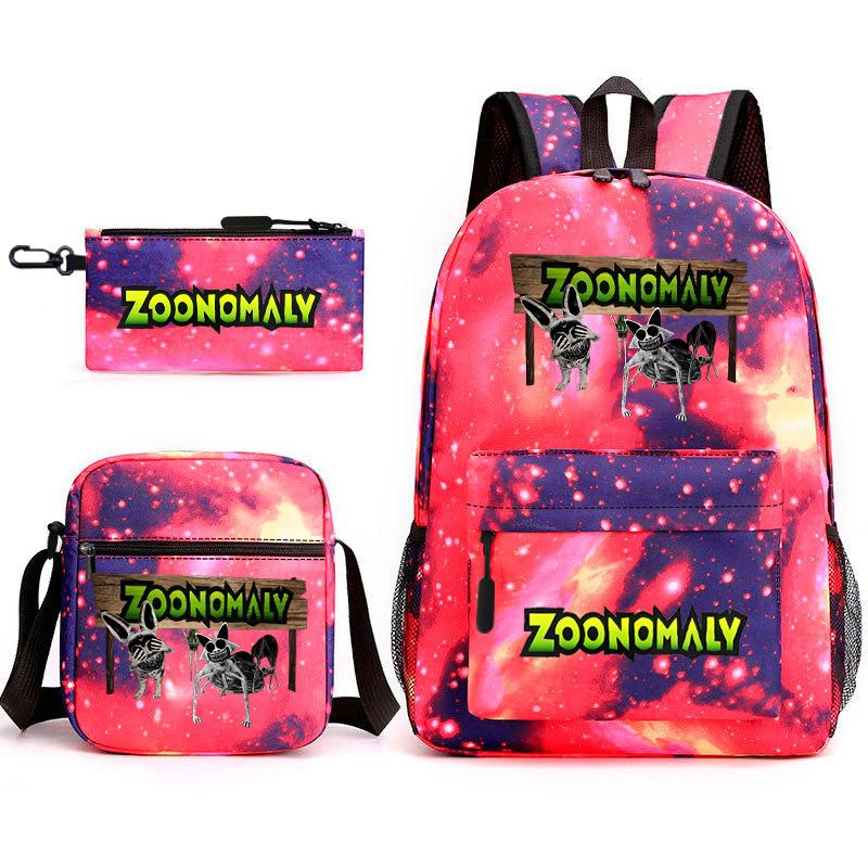 Deformed Zoo Surrounding Primary School Students Schoolbag Trend Starry Sky Backpack Leisure Three-piece Set