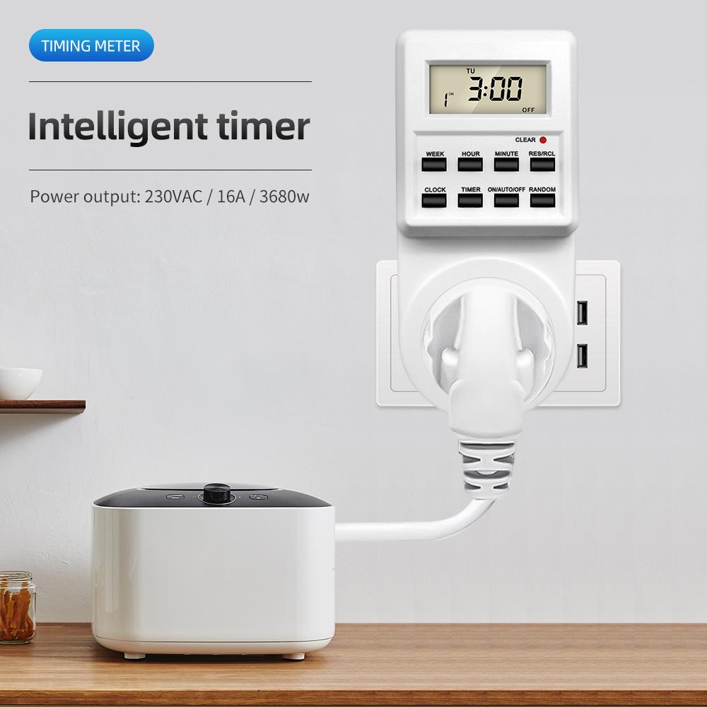 Electronic Digital Timer Switch Socket 24 Hour Cyclic Kitchen Timer Outlet Programmable Timing Socket EU UK AU US BR FR IT Plug