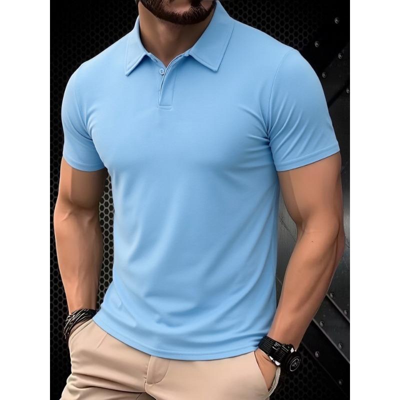 Men Solid Color Short Sleeve Polo Shirt (Multi-Color Options)