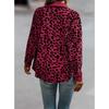 Women S Corduroy Leopard Print Button Long Sleeve Jacket