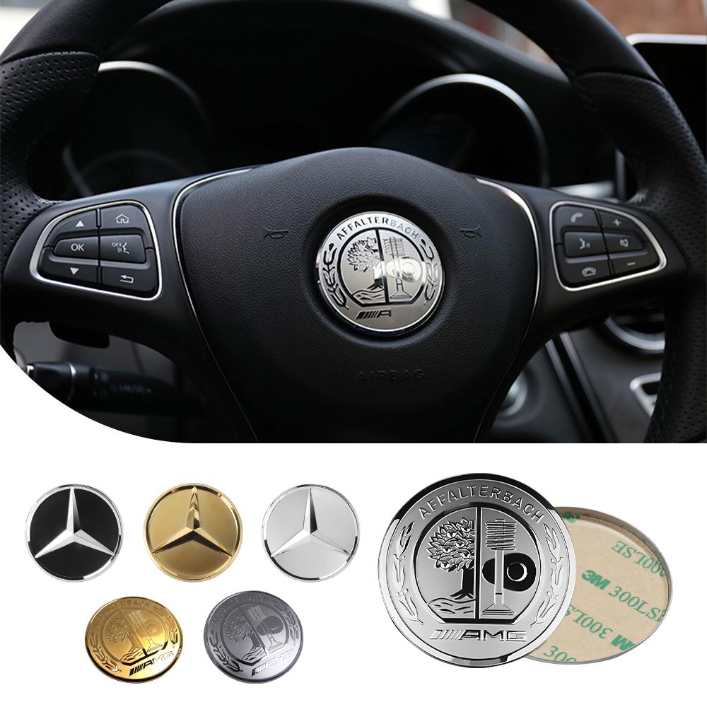 Car Sticker 52mm 57mm ABS Car Steering Wheel Logo Star Emblem Styling Accessories for Mercedes Benz AMG W220 W204 W202 W176 GLE