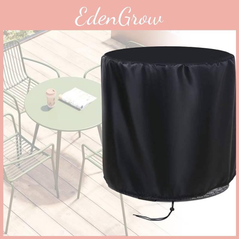 Durable Black Oxford Round Table Cover For Outdoor Patio Rain Dust Wind Protection