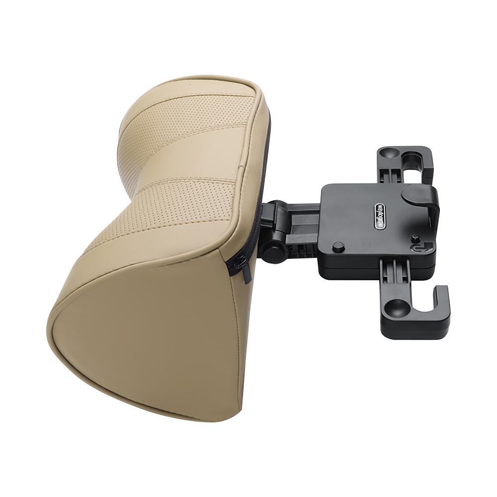 Leder-Auto-Kopfstützen-Nackenkissen, verstellbarer Winkel, Autositz-Kopfstützenkissen mit Haken zur Linderung von Kopfschmerzen, Autokrankheit