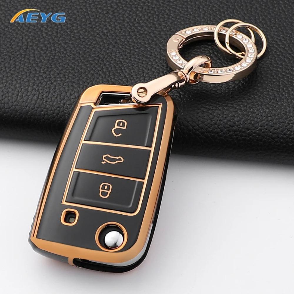 For VW Volkswagen Golf 7 MK7 Tiguan MK2 for SEAT Ateca Leon FR 2 Ibiza for Skoda Octavia Car Key Case Cover Interior Accessories