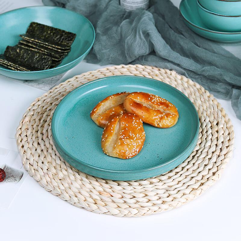 Retro Green Ceramic Deep Plate