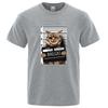 Sommer Herren T-Shirt 100% Baumwolle Lustiges Kriminelles Katzenmuster Gedruckt Lässig Cool Rundhals T-Shirt Locker Herren T-Shirts Oberteile