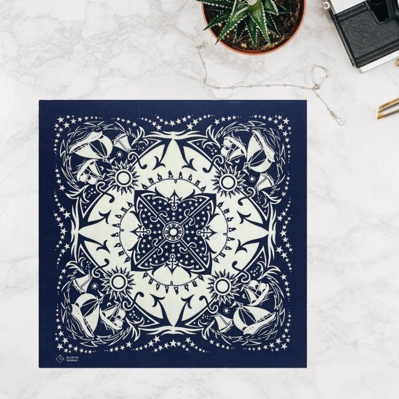 Bandana Stampa 55x55cm Bandane Fiori Western Sciarpa da Collo alla Moda Foulard per Capelli Street Dance Copricapo Hiphop