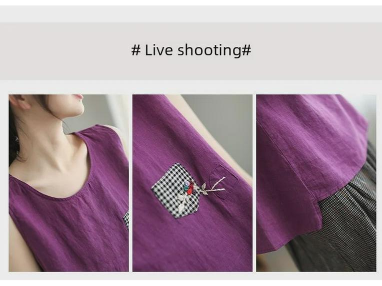 Women's Loose Summer Cotton & Linen Camisole: Versatile Retro Sleeveless Top