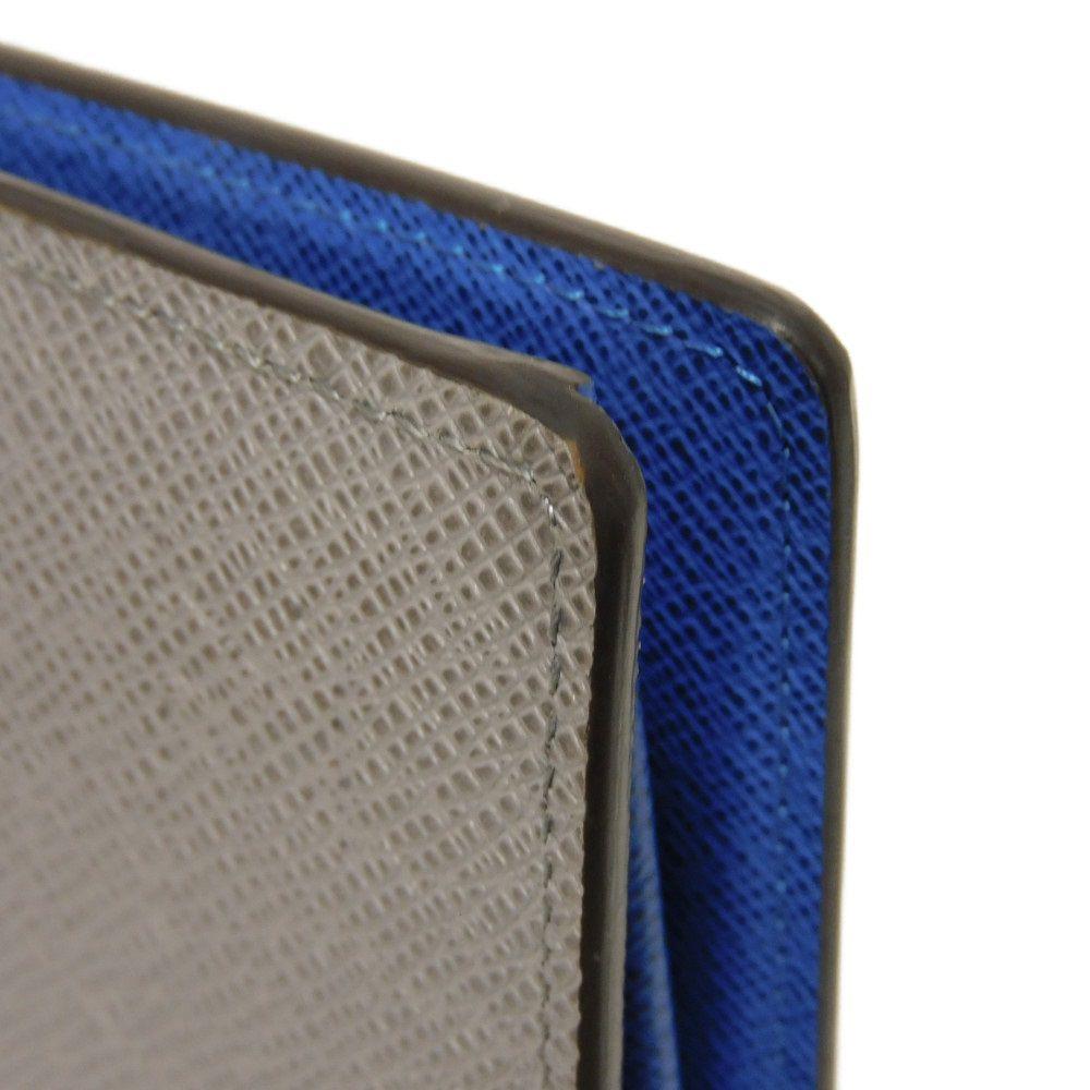 Used 12564 Portefeiulle Brazza NM M11580 7940 New Grilloche Gray Blue Two-Tone RFID Taiga Gris Roche Men's from Japan