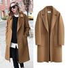European & American Women's Long Double-Sided Wool Coat for Autumn & Winter