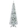 Artificial Christmas Tree, 1.80 m, with 523 Branches, Artificial Snow, Lifelike Appearance, Slim Shape