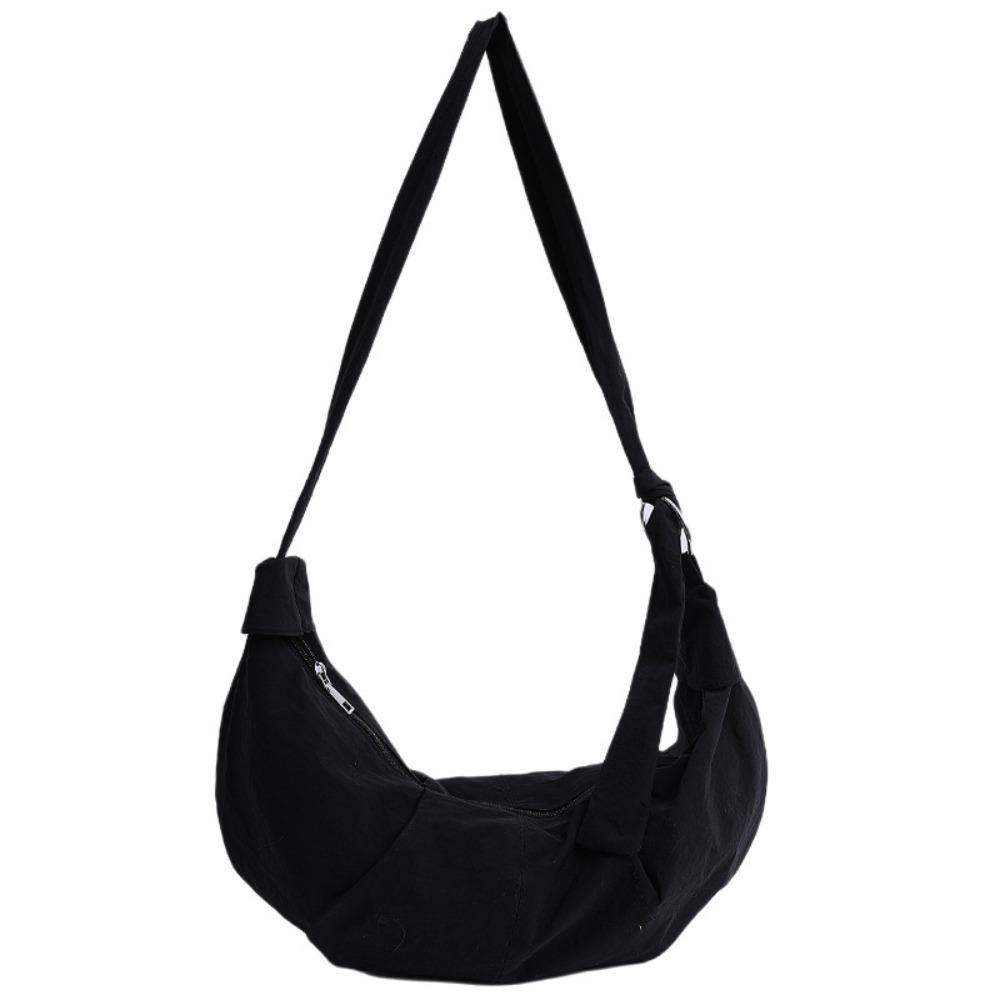 

Large Capacity Casual Crossbody Bag Japanese Style Sports Shoulder Bag Nylon Dumpling Bag Girls чорний