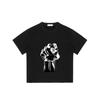 Black T Shirt with White Fist Graphic Design for Casual Wear