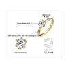 JewelryPalace Moissanite D 0.5ct 1ct 1.5ct 2ct 3ct Round S925 Silver Wedding Engagement Ring for Women