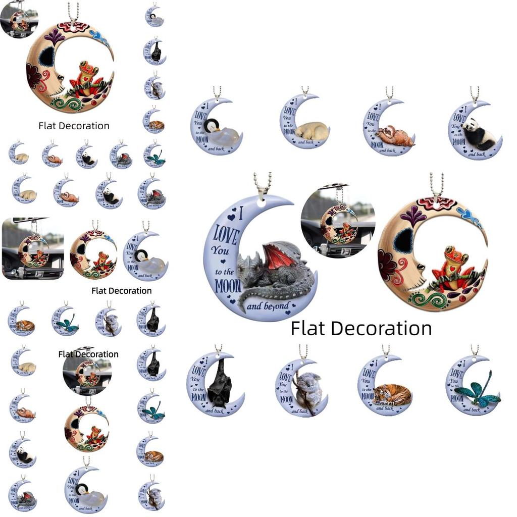 Acrylic Car Pendant Frog Moon Design Ideal For Valentine's Day And Christmas Decor