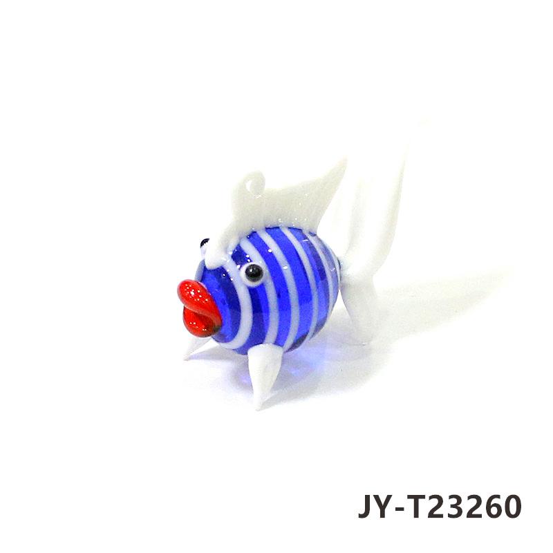 2PCS Custom Cute Goldfish Mini Figurines Glass Pendant Aquarium Decoration Supplies Colorful Tropical Fish Tiny Statue Ornaments