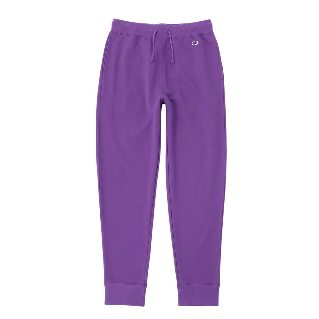 Champion Cotton USA Long Pants with Deep Purple Men's One-Point Logo, C3-W201/C3-W201Z,