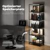 Bookshelf with 5 Levels, Standing Shelf with LED Lighting, 7 Light Colors, for Living Room, 60 x 30 x 179 cm Black