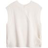 Calvin Klein Solid Color Asymmetrical Cut Sleeveless Knit Sweater Women Tops Cream J222846