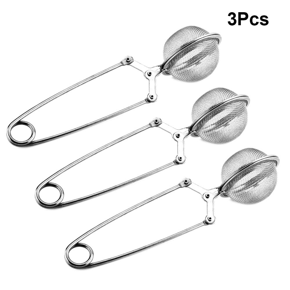 1-4Pcs Tea Infuser Handle Tea Ball Sphere Mesh Tea Strainer Coffee Herb Spice Filter Diffuser Kitchen Gadget Stainlesss Steel