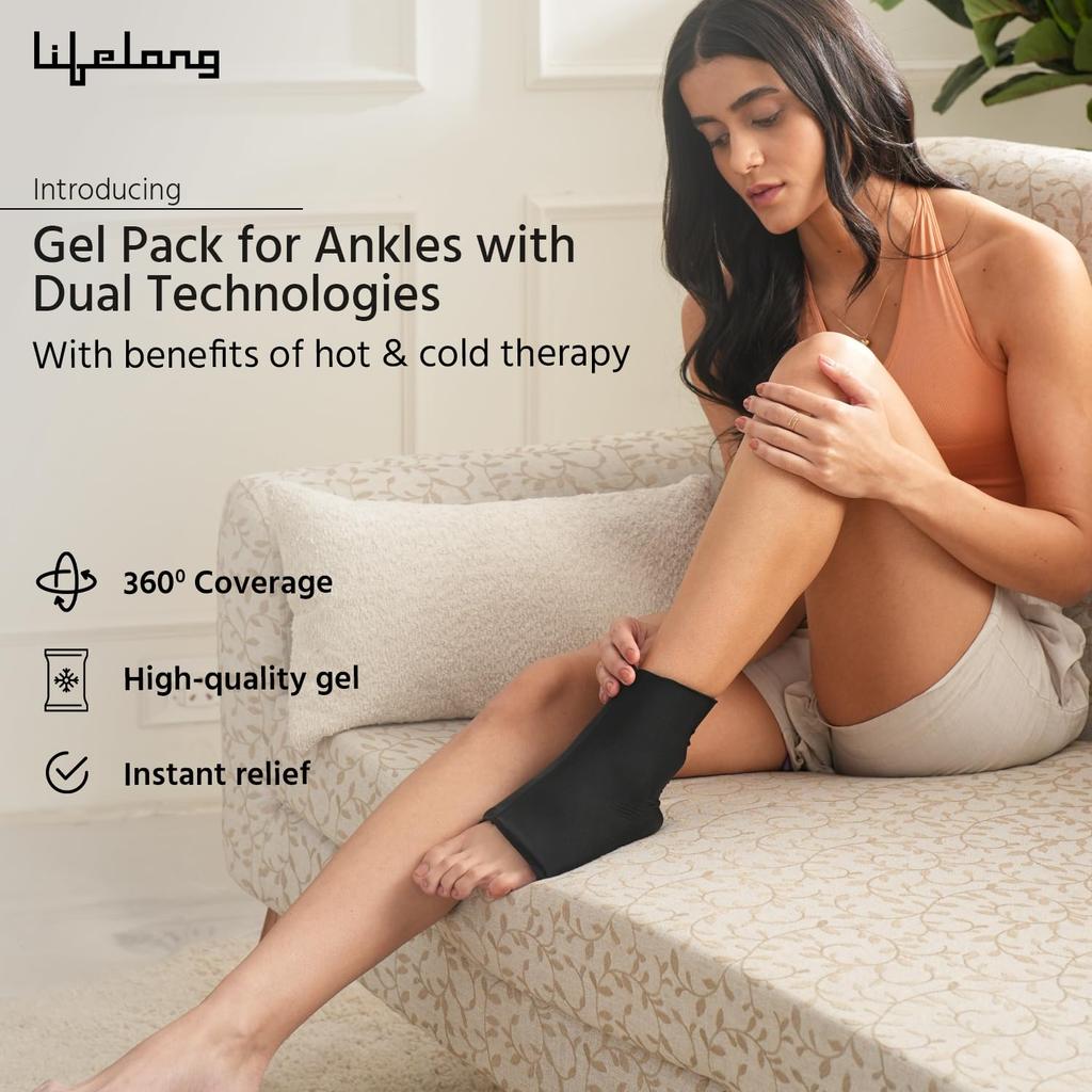 Lifelong Hot & Cold Gel Pack for Pain Relief | Reusable Gel Pack, Cool Pack, and Ice Bag for Ankle and Body Aches | Large Icepack, Cold Ankle Gel