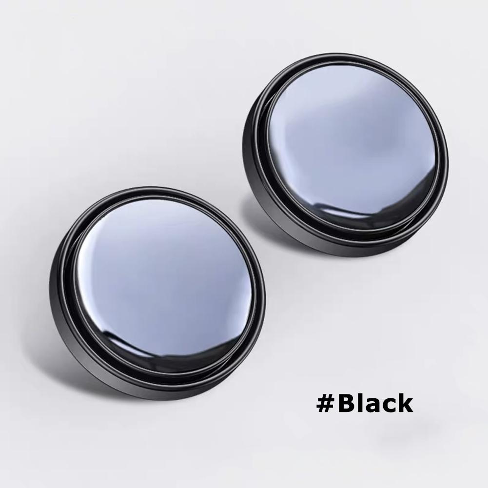 2 Pcs Car Round Frame Convex Blind Spot Mirror Wide-angle 360 Degree Adjustable Clear Rearview Auxiliary Mirror Driving