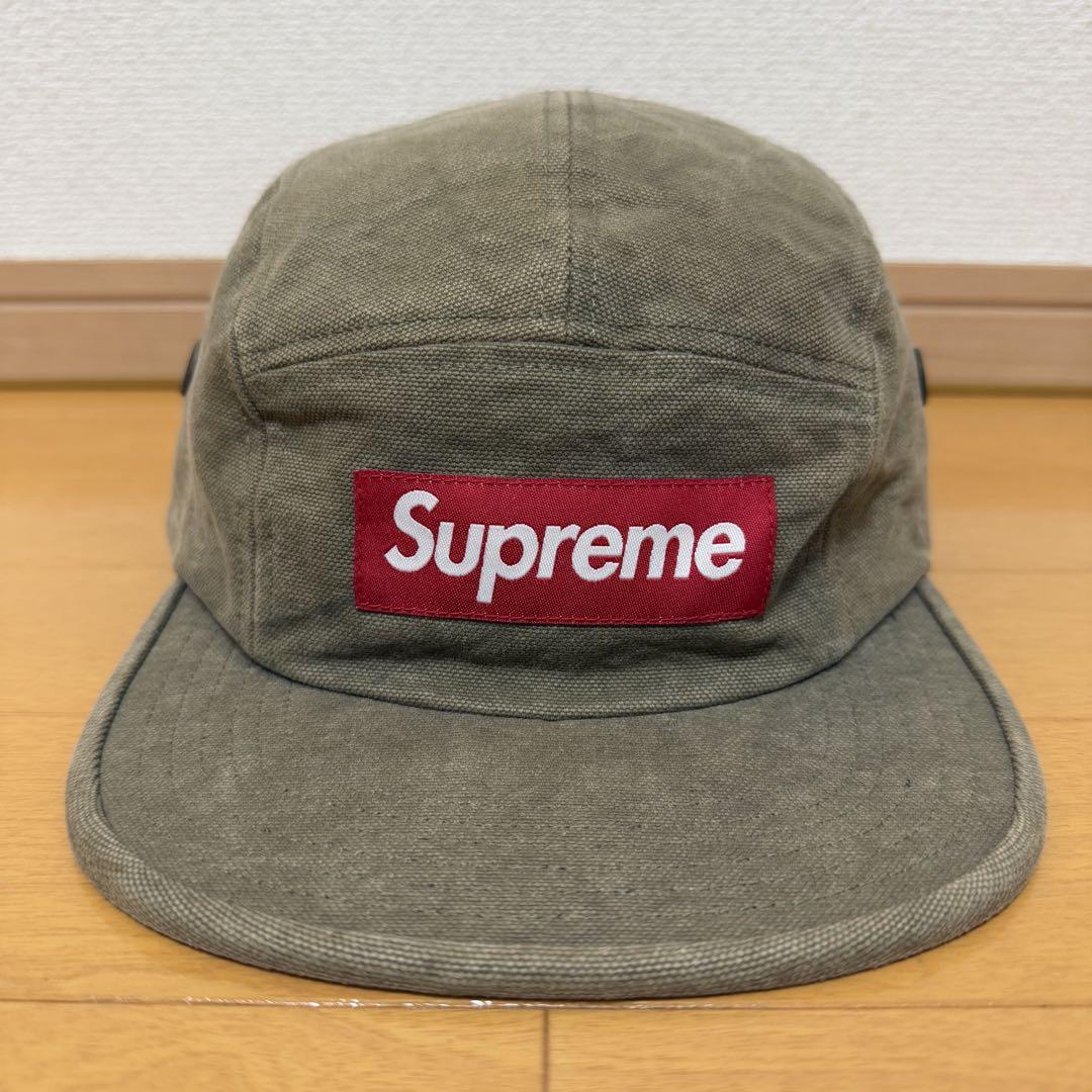 

[USED] Supreme Washed Canvas Camp Cap Olive 19aw