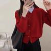 Frühlingsmodelle Falscher zweiteiliger Strick-Cardigan-Pullover Damen Temperament Pendler Zauber Hemdkragen Einreihiger Cardigan Damen