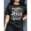 Blessed By God Loved By Jesus Women's Tee - Christian Faith Green Top