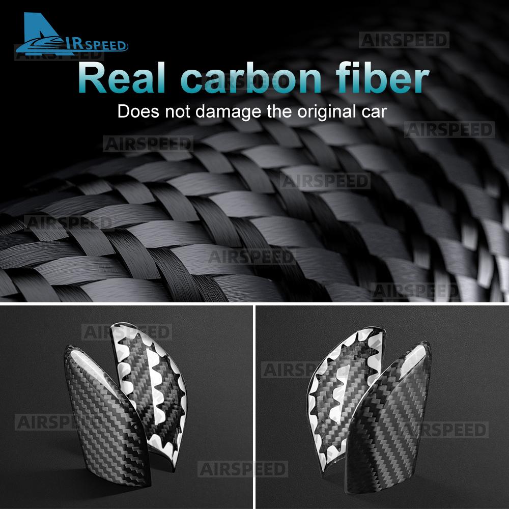 Real Dry Hard Carbon Fiber Sticker For Subaru Crosstrek/Impreza 2024 2025 2026 LHD RHD Car Gear Shift Knob Interior Cover