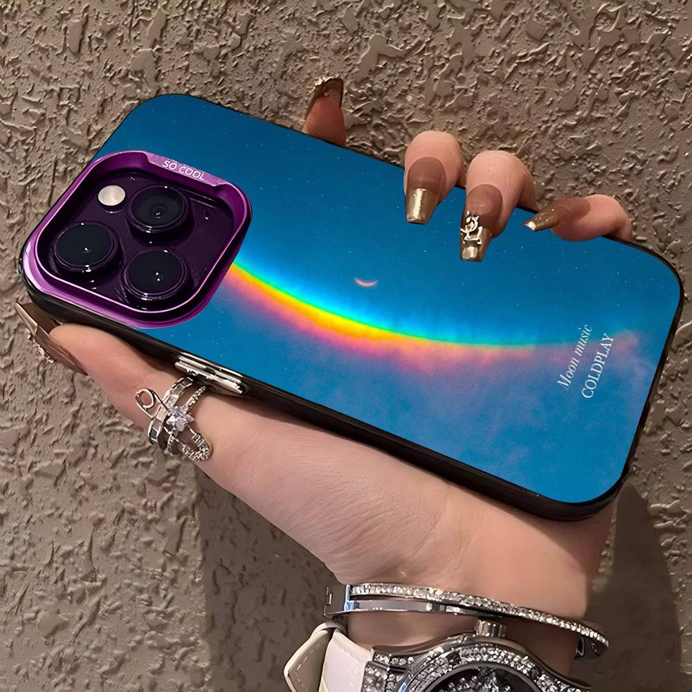 Moon Music Coldplay Band Phone Cases For IPhone 17 16e 15 14 13 12 11 Plus Pro Max ProMax Colorful Covers
