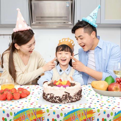 Paready Geburtstagstischdecke, Einwegdekoration, 1 Stück, Tischdecke, Tischdeko, Geburtstagsdekorationen, Partyzubehör, Kinderparty-Feier, B