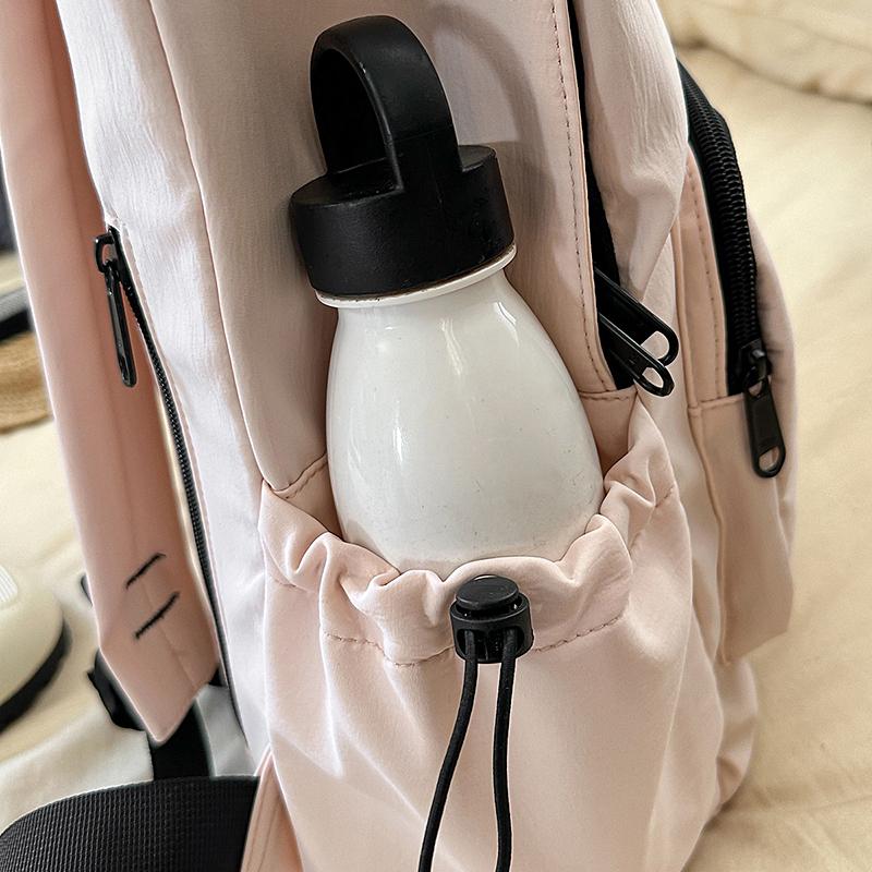Simple Bow Decoration Backpack Cute Casual Large Capacity Multi Pocket Backpack Student Backpack Fashionable Women's Backpack
