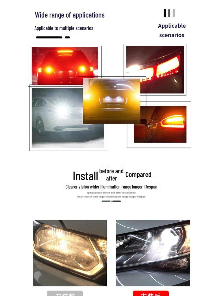 1157 P21W5W BAY15D Bec LED Auto Frână Ultra-Luminoasă Compatibil 3157/7443