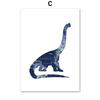 Blue Dinosaur T-Rex Brachiosaurus Wall Art Canvas Painting Nordic Dino Posters And Prints Wall Pictures For Baby Kids Room Decor