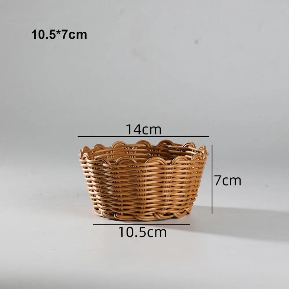 

Hardness Rattan Wicker Woven Serving Baskets Household 10 Styles Bread Fruit Vegetables Basket Handwoven