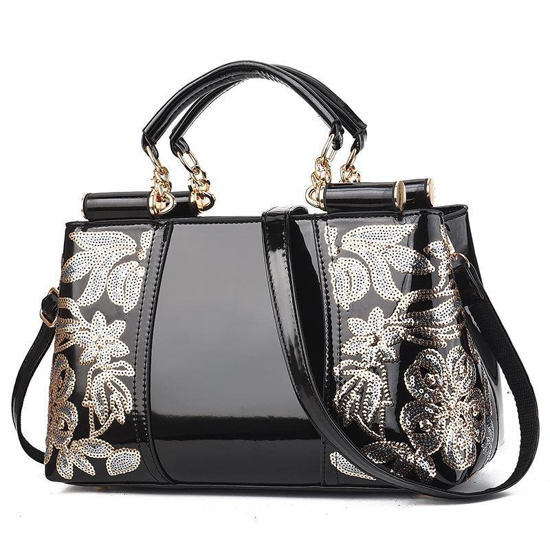 Embroidery Women Bag Leather Purses and Handbags Luxury Shoulder Bags Female Bags for Women