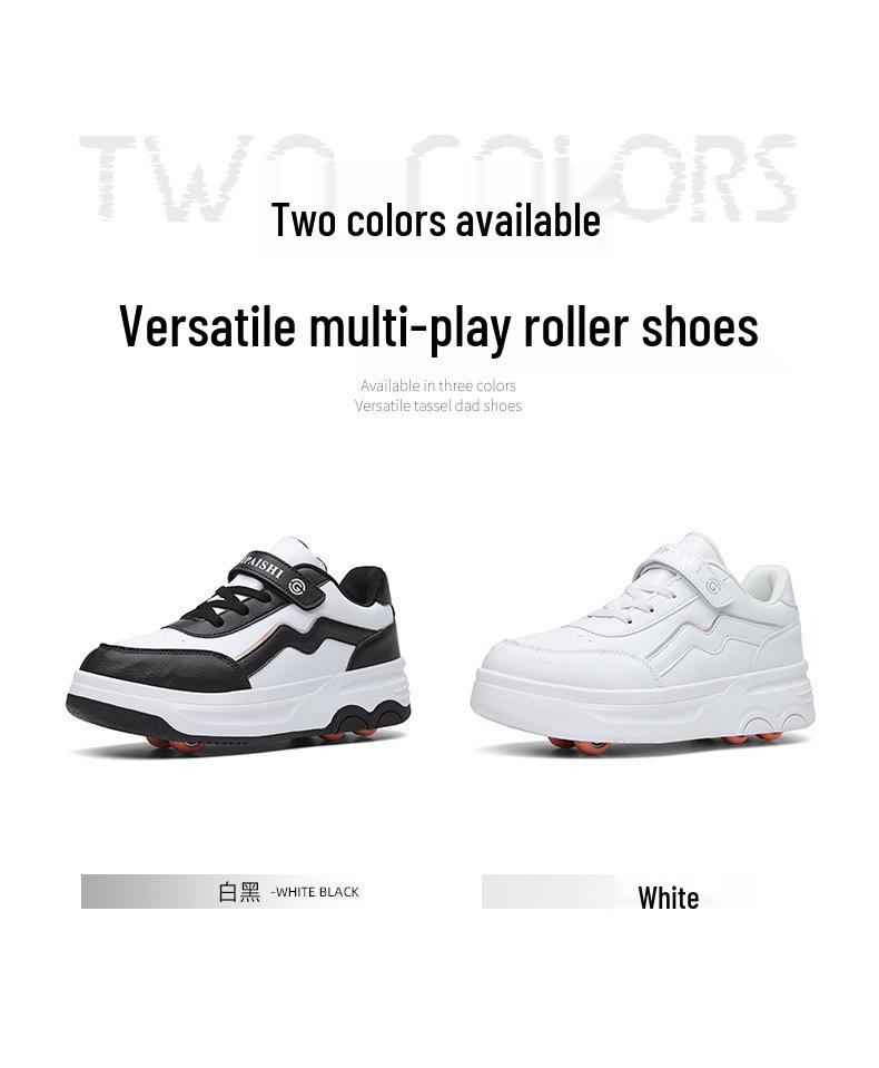 Unisex Six-Wheel Detachable Ultra-Light Children's Roller Shoes