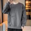 [ODFMCE] trainer men's spring long sleeve casual Fashionable Relaxing big size (JP, alphabet, 3XL, gray)