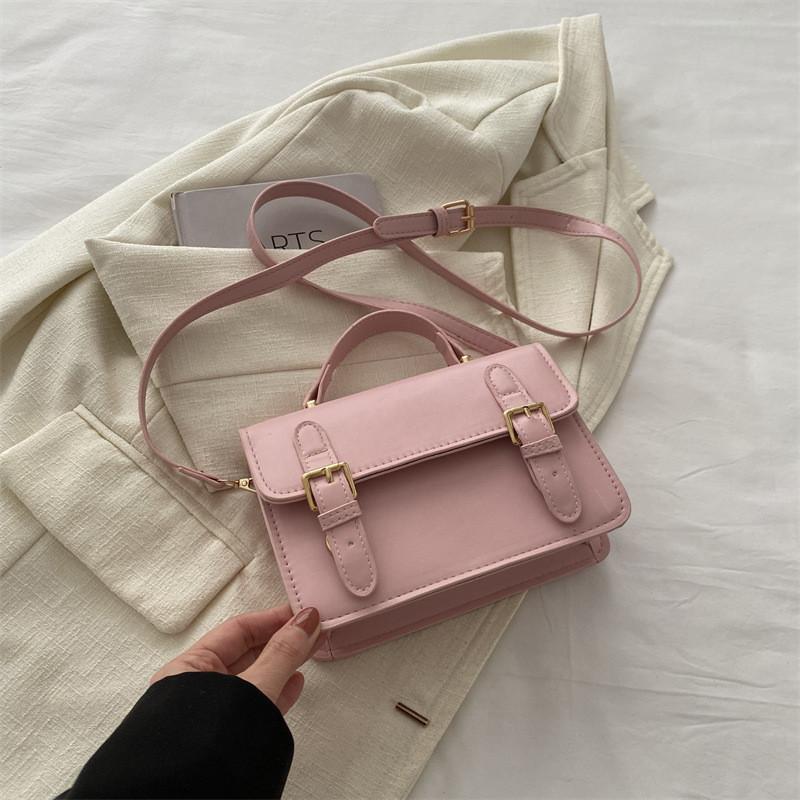 Trendy Small Square Women's Bag With Chic Stitching Details In White Pu