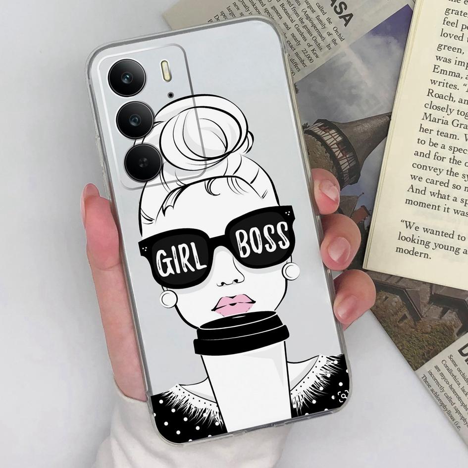 

Чехлы для телефонов OPPO Realme 13+ C75 Neo7 Find X8 Pro Reno 13 Pro 13F P1 Speed Lucky Girl Мягкие прозрачные силиконовые противоскользящие задние крышки для Oppo Shell Capa Oppo Reno13 F 5G